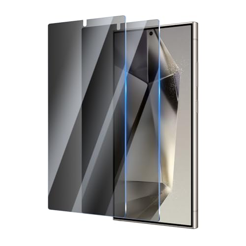 YUXINDZ 2 Stück Sichtschutz Schutzfolie für Samsung Galaxy S24 Ultra 6,8 Zoll, Anti-Spy Displayschutz Folie Blickschutzfolie, 9H Härte, Anti-Kratzer, Bläschenfrei von YUXINDZ