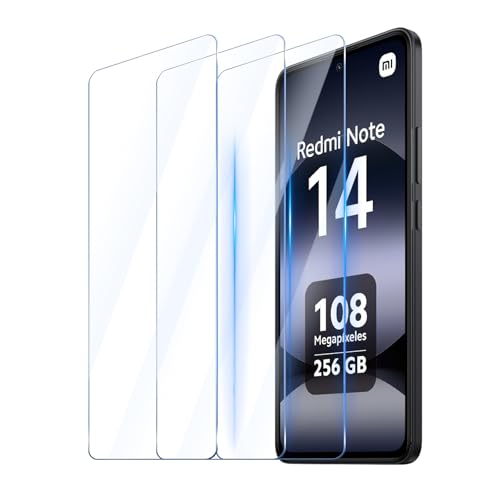 YUXINDZ 3 Stück Schutzfolie für Xiaomi Redmi Note 14 4G/5G, Displayschutz Folie 9H Härte Anti-Kratzer, Bläschenfrei, HD Klar von YUXINDZ