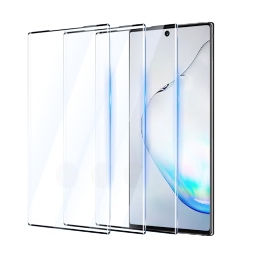 YUXINDZ 3 Stück Schutzfolie für Samsung Galaxy Note 10+/10 Plus 6,8 Zoll, 3D Displayschutz Folie 9H Härte Anti-Kratzer, Bläschenfrei, HD Klar von YUXINDZ