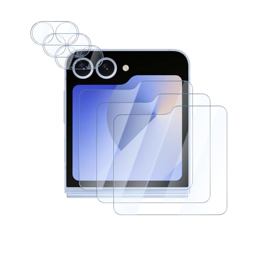 YUXINDZ 3 Stück Schutzfolie für Samsung Galaxy Z Flip 6 6,7 Zoll mit 3 Stück Kameraschutz, Displayschutz Kamera Schutz Folie 9H Härte Anti-Kratzer, Bläschenfrei, HD Klar YUXINDZ 3 Stück Schutzfolie für Samsung Galaxy Z Flip 6 6,7 Zoll mit 3 Stück Kameraschutz, Displayschutz Kamera Schutz Folie 9H Härte Anti-Kratzer, Bläschenfrei, HD Klar von YUXINDZ