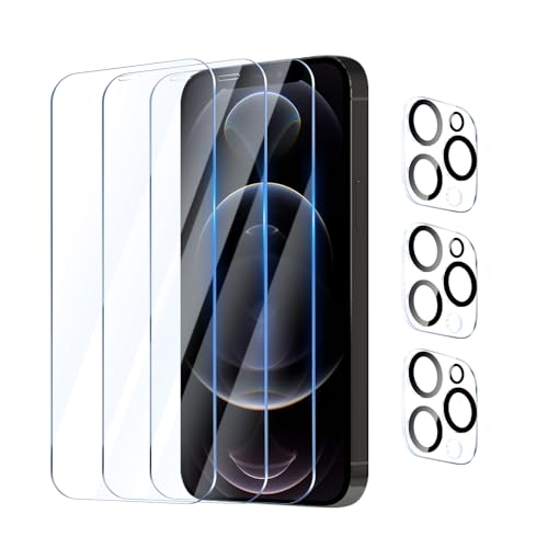YUXINDZ 3 Stück Schutzfolie für iPhone 12 Pro 6,1 Zoll mit 3 Stück Kameraschutz, Displayschutz Kamera Schutz Folie 9H Härte Anti-Kratzer, Bläschenfrei, HD Klar YUXINDZ 3 Stück Schutzfolie für iPhone 12 Pro 6,1 Zoll mit 3 Stück Kameraschutz, Displayschutz Kamera Schutz Folie 9H Härte Anti-Kratzer, Bläschenfrei, HD Klar von YUXINDZ