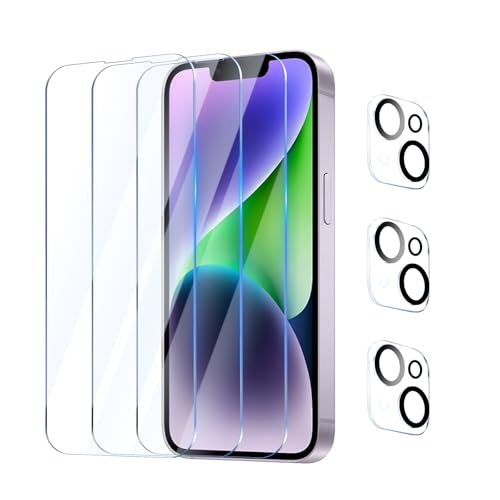 YUXINDZ 3 Stück Schutzfolie für iPhone 14 Plus 6,7 Zoll mit 3 Stück Kameraschutz, Displayschutz Kamera Schutz Folie 9H Härte Anti-Kratzer, Bläschenfrei, HD Klar YUXINDZ 3 Stück Schutzfolie für iPhone 14 Plus 6,7 Zoll mit 3 Stück Kameraschutz, Displayschutz Kamera Schutz Folie 9H Härte Anti-Kratzer, Bläschenfrei, HD Klar von YUXINDZ