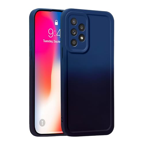 YUXING Gradient Silikonhülle für Samsung Galaxy A52 / A52 5G / A52s 5G Hülle, Weiche Stoßfeste Handyhülle Schutzhülle Bumper Case Cover, Kamera Protektion (Blau) von YUXING