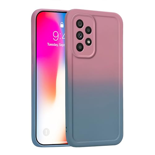 YUXING Gradient Silikonhülle für Samsung Galaxy A53 5G Hülle, Weiche Stoßfeste Handyhülle Schutzhülle Bumper Case Cover, Kamera Protektion (Rosa) von YUXING