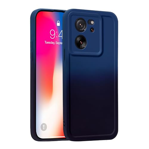 YUXING Gradient Silikonhülle für Xiaomi 13T / Xiaomi 13T Pro Hülle, Weiche Stoßfeste Handyhülle Schutzhülle Bumper Case Cover, Kamera Protektion (Blau) von YUXING