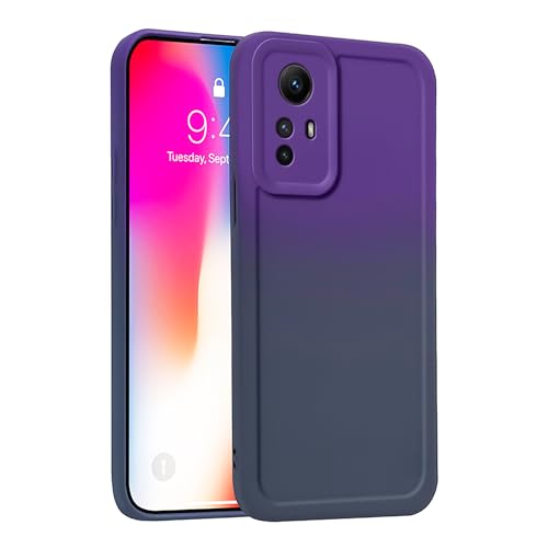 YUXING Gradient Silikonhülle für Xiaomi Redmi Note 12S Hülle, Weiche Stoßfeste Handyhülle Schutzhülle Bumper Case Cover, Kamera Protektion (Violett) von YUXING