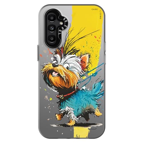 YUXING Handyhülle für Samsung Galaxy A15 5G 4G Hülle Ultra Dünn Stoßfeste Schutzhülle mit Blumen Tier Graffiti Art Muster Design Slim Bumper Case Cover, Puppy von YUXING