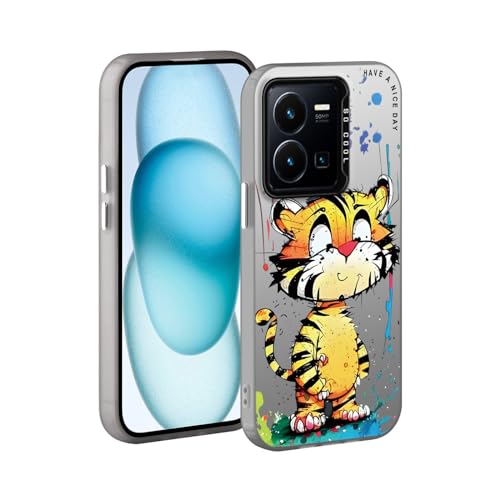 YUXING Handyhülle für Vivo Y35 4G / Vivo Y22 / Vivo Y22S Hülle Kunst Muster Design Ultra Dünn Stoßfestes Schutzhülle Bumper Case Cover (Tiger) von YUXING