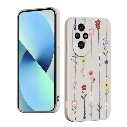 YUXING Silikon Hülle für Honor 200 Pro 5G, Mode Muster Niedlich Handyhülle, Stoßfest, rutschfest, Langlebige, Ultra Dünn Schutzhülle (Flower,White) von YUXING