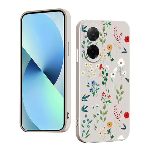 YUXING Silikon Hülle für Xiaomi Redmi A5 4G, Mode Muster Niedlich Handyhülle, Stoßfest, rutschfest, Langlebige, Ultra Dünn Schutzhülle (Floral,White) von YUXING