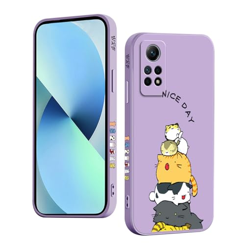 YUXING Silikon Hülle für Xiaomi Redmi Note 12 Pro 4G / Redmi Note 11 Pro 4G 5G, Mode Muster Niedlich Handyhülle, Stoßfest, rutschfest, Langlebige, Ultra Dünn Schutzhülle (Cat,Purple) von YUXING