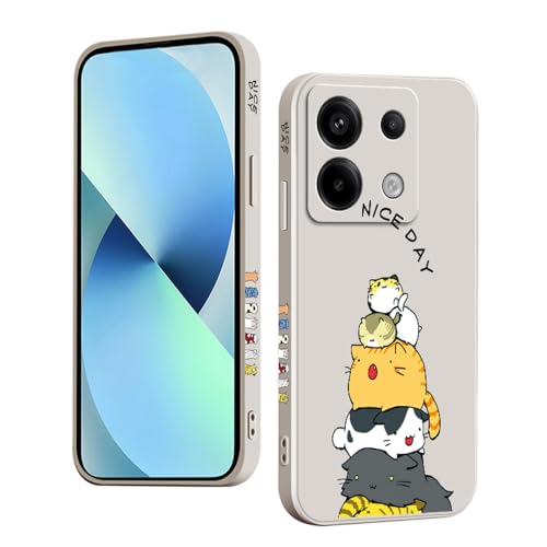 YUXING Silikon Hülle für Xiaomi Redmi Note 13 Pro 5G / Poco X6 5G, Mode Muster Niedlich Handyhülle, Stoßfest, rutschfest, Langlebige, Ultra Dünn Schutzhülle (Cat,White) von YUXING