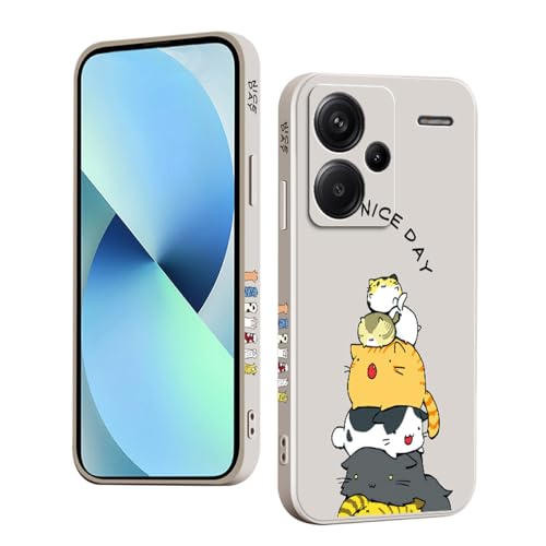 YUXING Silikon Hülle für Xiaomi Redmi Note 13 Pro Plus 5G (13 Pro+ 5G), Mode Muster Niedlich Handyhülle, Stoßfest, rutschfest, Langlebige, Ultra Dünn Schutzhülle (Cat,White) von YUXING
