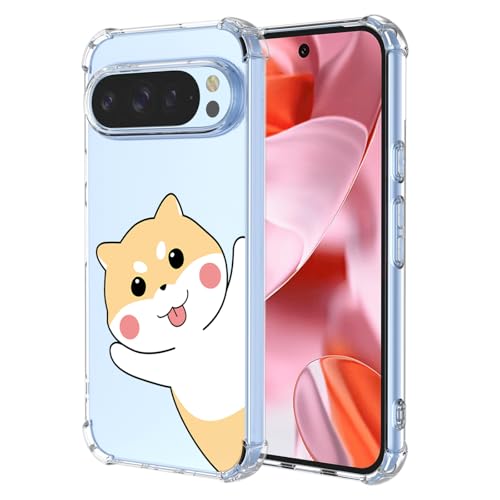 YUXING Transparente Hülle für Google Pixel 9 Pro - Cute Cool Muster Design Dünn Schutzhülle Weiche Clear TPU Stoßfester Bumper HandyHülle (Dog) von YUXING