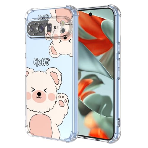 YUXING Transparente Hülle für Google Pixel 9 Pro XL - Cute Cool Muster Design Dünn Schutzhülle Weiche Clear TPU Stoßfester Bumper HandyHülle (Bear) von YUXING
