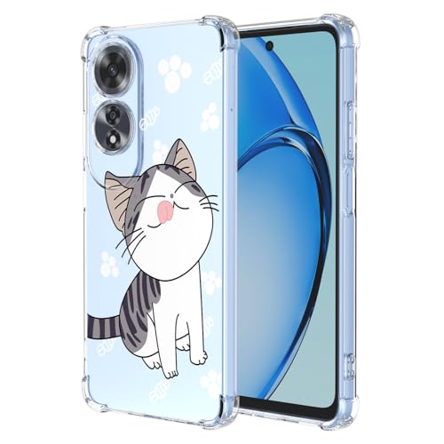 YUXING Transparente Hülle für Motorola Moto G86 - Cute Cool Muster Design Dünn Schutzhülle Weiche Clear TPU Stoßfester Bumper HandyHülle (Cat) von YUXING