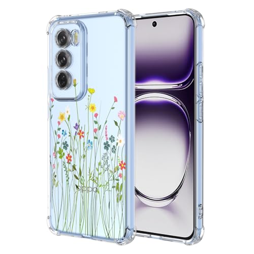 YUXING Transparente Hülle für Oppo Reno 12 5G / Reno12 5G - Cute Cool Muster Design Dünn Schutzhülle Weiche Clear TPU Stoßfester Bumper HandyHülle (Flower Bush) von YUXING