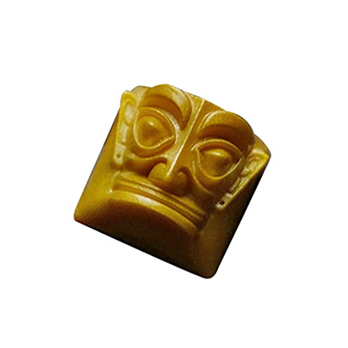 Sanxingdui Pharaoh Muster Harz Tastenkappe für mechanische Tastatur Gelb Tastenkappe Bestes Geschenk für Kinder von YUYAN
