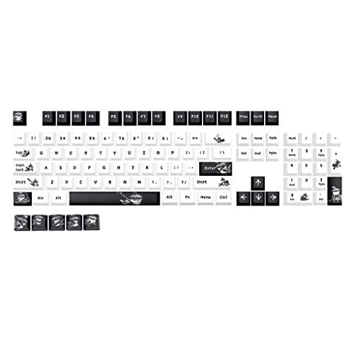 YUYAN Kungfu Panda Mechanische Tastatur-Tastenkappen, 109 Stück, OEM-Profil, Dye-Untertasten-Abdeckung, kompatibel mit Cherry MX GK61 64 84 96 von YUYAN