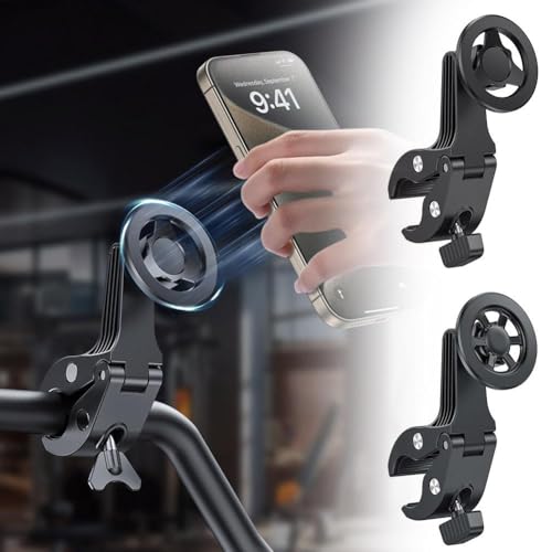 YUYQAQ Magnetische Handyhalterung, starker Magnet, Fahrradhalterung für Indoor-Fitnessgeräte, Kinderwagen, Laufband, Handy-Tablet-Halterung, Ständer, Heimtrainer, Lenkerhalterung, 1 Stück von YUYQAQ
