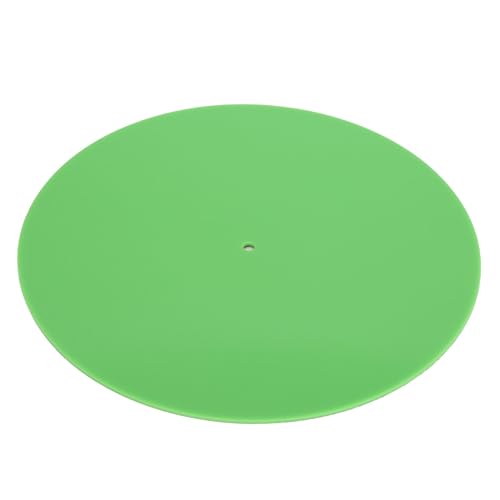 Acryl-Plattenspieler-Mat-Acryl-Slipmat-Acryl-Plattenplattenplattenmatte 12 Zoll Antistatik Verbessert die Klangqualität Strengerer Bass mit Glänzendem Effekt für -Plattenspieler (GREEN) von YUYTE
