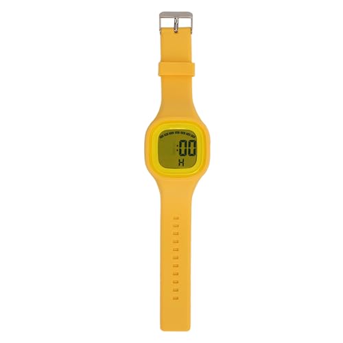 Digitale Sportuhr für Kinder, 50 M Wasserdicht, 7-farbige LED-Hintergrundbeleuchtung, Kalender, Alarm, Stoppuhr, Verstellbares Silikonband für Jungen und Mädchen, (Yellow) von YUYTE
