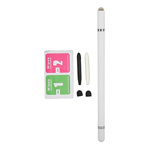 Kapazitiver Stift-Touchscreen-Stift Präzise Positionierung ohne Verzögerung 3-in-1 Multifunktional Stylus mit 2 Fasernibs für Mobiltelefon Tablet Smart Device (White) von YUYTE