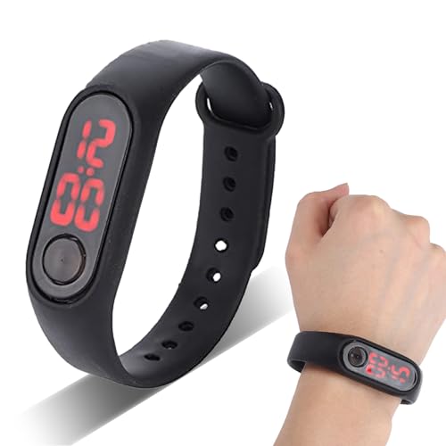 Fitness Tracker Armband, LED Leuchtende Wasserdichte Silikon Uhr, schrittzähler armband, Verstellbarer Riemen, Sportliches Slim Design für Täglichen Gebrauch und Schwimmen von YUYTE