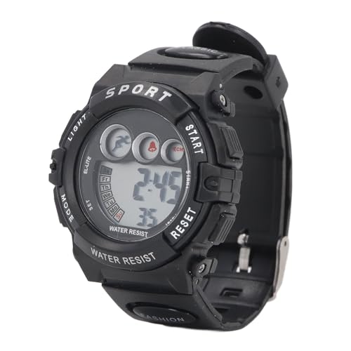 YUYTE Kinder-Digitaluhr, Alarm-Stoppuhr mit 7 LED-Farben, 30 M wasserdichte Kinderuhr für 4–15 Jahre, Stilvoll und Design, Beste Geschenkidee (Black) von YUYTE