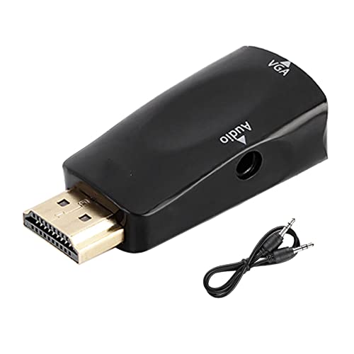 YUYTE Konverter Adapter, 1080P, 3,5-mm-Audioausgang, Kleine Größe, Keine Externe Stromversorgung, High-Definition-Display, für Laptop, DVD, Projektor usw. (Black) von YUYTE
