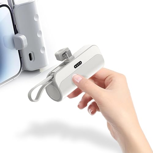 Mini Ladegerät, Tragbares Powerbank, für IOS-Lighting and Type C Multifunktional, Integriertes Kabel 2 in 1 Mini USB C Powerbank (Notbatterien Nicht Im Lieferumfang) von YUYTE