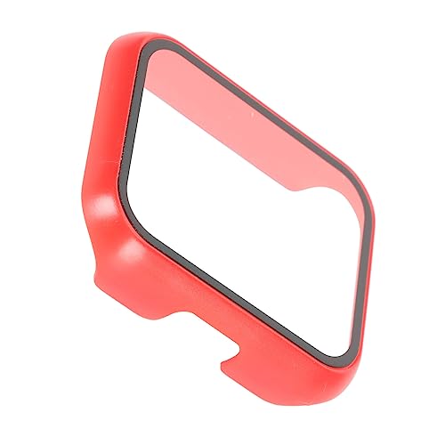YUYTE PC-Schutzhülle mit Displayschutzfolie aus Gehärtetem Glas, Ersatz, Verhindert Kratzer, Zubehör, Passend für Realme Watch 2 (Rot) von YUYTE