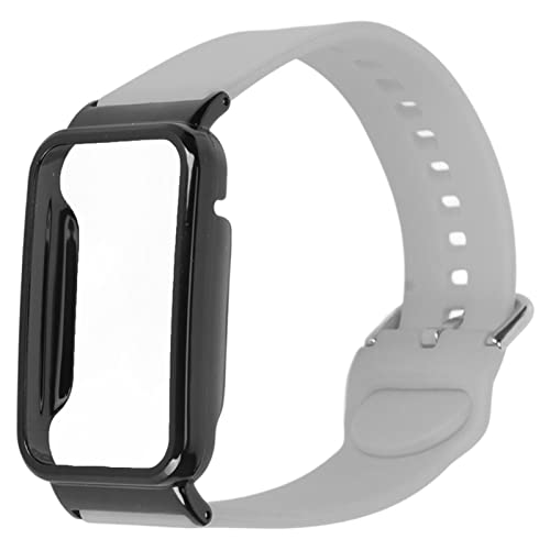 YUYTE Silikon-Uhrenarmband, Silikon-Smartwatch-Armband, Passend für 7 Pro, für Fitnessstudio, Fitness, Laufen, Büroarbeit (Grau mit schwarzem Gehäuse) von YUYTE