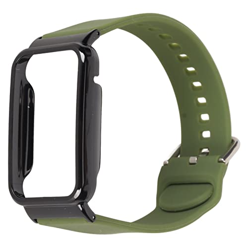 YUYTE Silikon-Uhrenarmband, Silikon-Smartwatch-Armband, Passend für 7 Pro, für Fitnessstudio, Fitness, Laufen, Büroarbeit (OD Grün mit schwarzem Gehäuse) von YUYTE