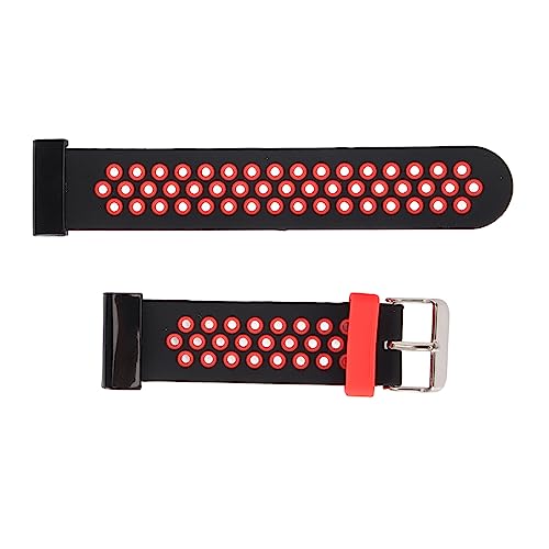 YUYTE Verstellbares, Atmungsaktives Silikon-Sportarmband für 7X, 6X, 5X mit Weichem und Wasserdichtem Material, Einfache Installation, Kompatibel mit 2 (Schwarz Rot) von YUYTE