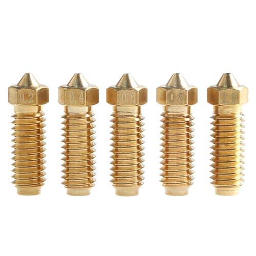 Kobra 3 Messing-Düse, 0,2–1,0 mm, Multi-Size Upgrade, hohe Durchfluss, Vulkandüse, hohe Temperatur, hohe Härte, verschleißfeste Düse für Anycubic Kobra 3 Düsen Hot End Kit (0,2–1,0 mm) von YUYUEMI