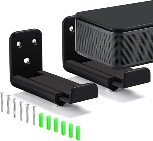 YUYUEMI Soundbar-Halterung für Sonos-Bar-Lautsprecherhalterung, 85–135 mm, verstellbare Ablagen, Universal-Lautsprecher-Wandhalterung, 2 Stück YUYUEMI Soundbar-Halterung für Sonos-Bar-Lautsprecherhalterung, 85–135 mm, verstellbare Ablagen, Universal-Lautsprecher-Wandhalterung, 2 Stück von YUYUEMI