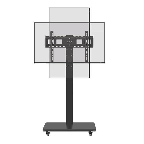 LCD TV Drehbarer Rahmen Bodenständer - Mobiler TV-Wagen Auf Rädern, Für 32-65-Zoll-Fernseher, Tragbarer Boden-TV-Ständer Trägt Bis Zu 100 Kg, Rotierender Rollender TV-Ständer von YUZDNM