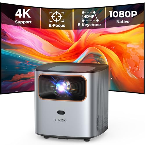 YUZINO Beamer 4K,【Elektrischer Fokus & Trapezkorrektur & Zoom】 15000L Native 1080P WiFi Bluetooth Projektor, Mini Beamer Heimkino Outdoor Beamer für Handy mit TV-Stick Smartphone Laptop YUZINO Beamer 4K,【Elektrischer Fokus & Trapezkorrektur & Zoom】 15000L Native 1080P WiFi Bluetooth Projektor, Mini Beamer Heimkino Outdoor Beamer für Handy mit TV-Stick Smartphone Laptop von YUZINO
