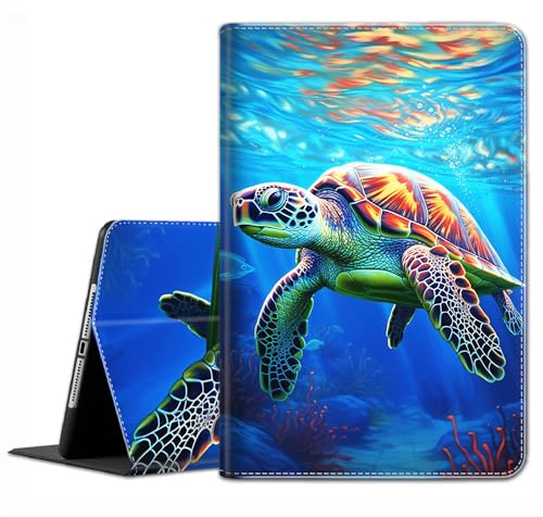 Schutzhülle für iPad (A16) 11. Generation 27,9 cm (11 Zoll) (2025), iPad 10. Generation 11 Zoll (2022), schlanke Passform, Standhülle mit automatischer Sleep/Wake-Funktion, Tiefsee, Meeresschildkröte von YVBHCGGGF
