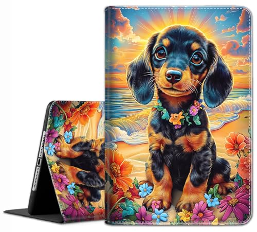 YVBHCGGGF Schutzhülle für iPad Air 13 (M2) 2024/iPad Pro 12.9 2022/2021/2020/2018 – Slim Fit Standing Cover mit Auto Sleep/Wake für iPad Air 13 Zoll / iPad Pro 12,9 Zoll 6. / 5. / 4. / Dackel von YVBHCGGGF