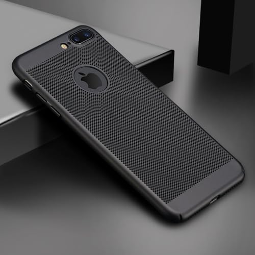 YVWUNH Wärmeableitungs-Telefonabdeckung für iPhone 7 8 Plus Mesh-Hartschale für iPhone 12 13 14 11 Pro Mini X XS Max XR Atmungsaktive Hülle, Schwarz, Für iPhone 12 Pro von YVWUNH