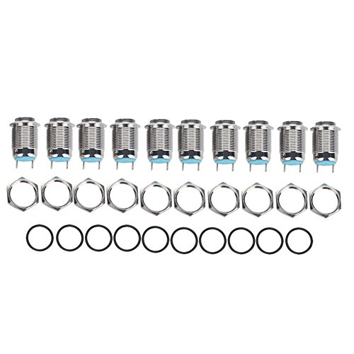 10pcs Taster Wasserdicht 2A 250V Momentane Relaistaste Drucktaster On Off Reset Taster von YWBL-WH