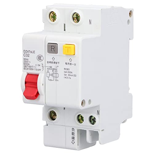 32A Miniatur-Leistungs Schalter Strom Isolator DIN-Schienen Halterung 230V 1P N DZ47sLE C32 mit Leckage, Überlastung und Kurzschluss Schützen für zu Hause 32A Miniatur-Leistungs Schalter Strom Isolator DIN-Schienen Halterung 230V 1P N DZ47sLE C32 mit Leckage, Überlastung und Kurzschluss Schützen für zu Hause von YWBL-WH