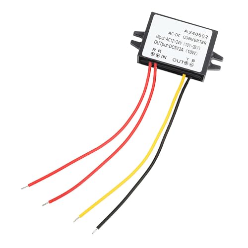AC 12 V 24 V auf DC 5 V Abwärtswandler, Spannungsregler-Leistungsmodul mit Wasserdichtem Überstromschutz für Auto-Bildschirm, Kamera, Lüfter, Motor, Router (2A) von YWBL-WH