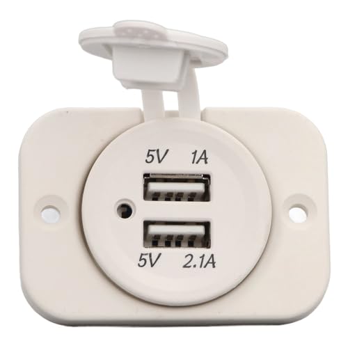Dual USB Auto Ladegerät Schnell Lade Buchse Panel Power Adapter Buchse Unterputz Steckdose DC5V 2,1 A 1A für Auto von YWBL-WH