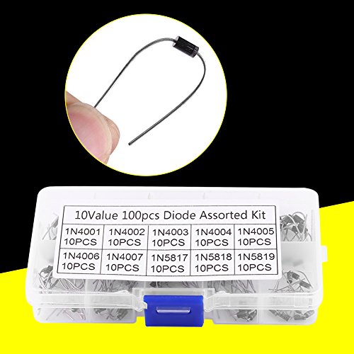 100pcs 10Werte Gleichrichterdioden Sortiment Elektronischer Bausatz mit Box | 10 Typen 1N4001~1N4007 1N5817~1N5819, Diode 100pcs 10Werte Gleichrichterdioden Sortiment Elektronischer Bausatz mit Box | 10 Typen 1N4001~1N4007 1N5817~1N5819, Diode von YWBL-WH