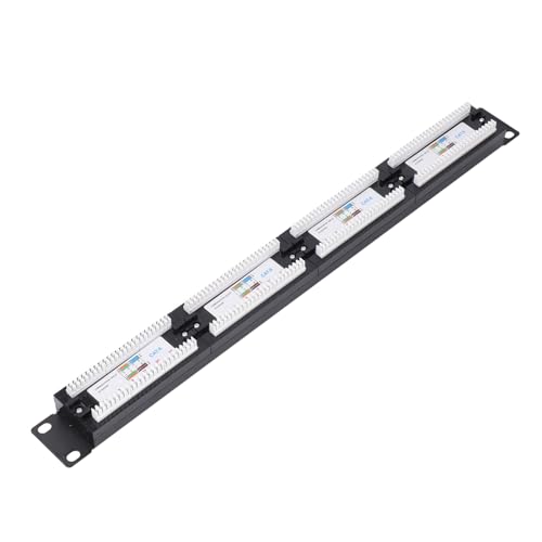 YWBL-WH 24-Port-Netzwerk-Patchpanel, Cat6-Patchpanel, Robustes RJ45-Netzwerk-Patchpanel für Gigabit-Ethernet-Switch-Koppler, Netzwerk-Patchpanel von YWBL-WH