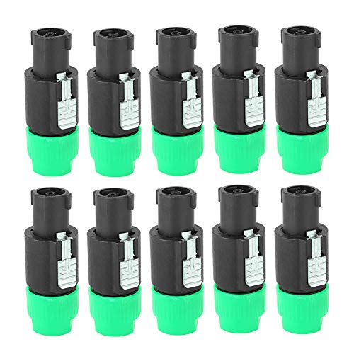 YWBL-WH Lautsprecheranschluss, 10 Stück C NL4FC -Lautsprecheranschluss-Adapter-Klinkenstecker, Wasserdichter 4-poliger Speakon-Stecker-Kabelanschluss (Green) von YWBL-WH