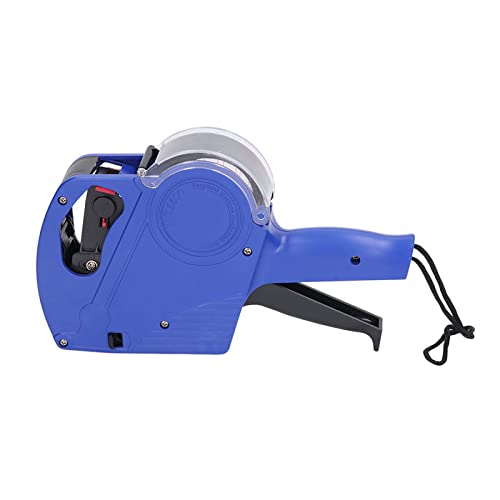 YWBL-WH Manuelle Etikettiermaschine, Preisauszeichnungsmaschine 8-stellige Manuelle Etikettiermaschine Preisschild mit Kartusche Tragbare Preisauszeichnung, Preisauszeichnungsetiketten (Blau) von YWBL-WH